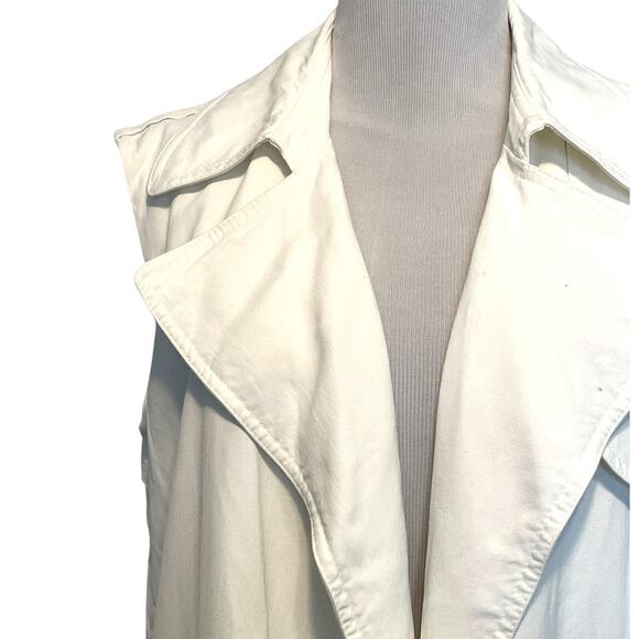 Theory Neto Debut Vest Womens Size 10 Ivory Open Topper Layer Minimalist - Picture 2 of 7